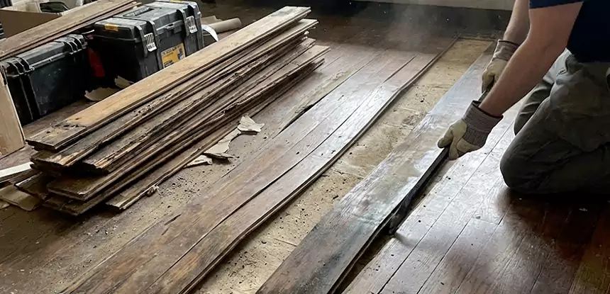 Wood Veneer Water Damage Repair Lenexa